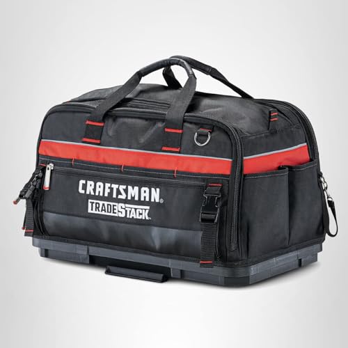 CRAFTSMAN TRADESTACK Tool Bag, 22.5”, Durable Polyester, Black and Red (CMST21450)
