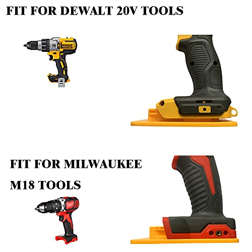 UOSXVC 5Packs Tool Holders for Dewalt 20V 12V Drill Tool Mount Fit for Milwaukee M18 Tools Yellow