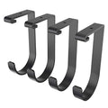 FLEXIMOUNTS 4 Pack Add On Storage Flat Hook Accessory for Garage Ceiling Rack and Wall Shelving, Max Weight Capacity up to 50lbs, Black