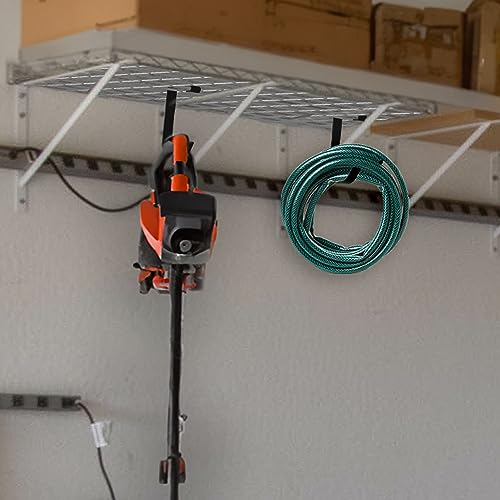 Bike Hooks for Garage Ceiling Mount Rack – Heavy Duty 4X8 Overhead Garage Storage Rack for Ceiling Hanging Bicycle Shelves, Add on Storage Flat Hooks Accessory and Wall Hanger (Flat Hook 4 Pack)