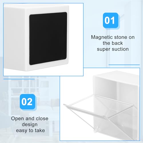 Soaoo 4 Pcs Small Pegboard Bins Magnetic Pegboard Containers clear Square Plastic Bins with Lids for Garage Workbench Workshop Room Organizing Craft Tool Hardware Small Parts Storage Accessories