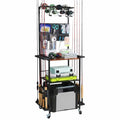 Aventik Fishing Rod Holders For Garage, 3-Tier Fishing Rod Rack Store 12 Rods& 8 Reels, Heavy Duty Pegboard Freestanding Rod Rack