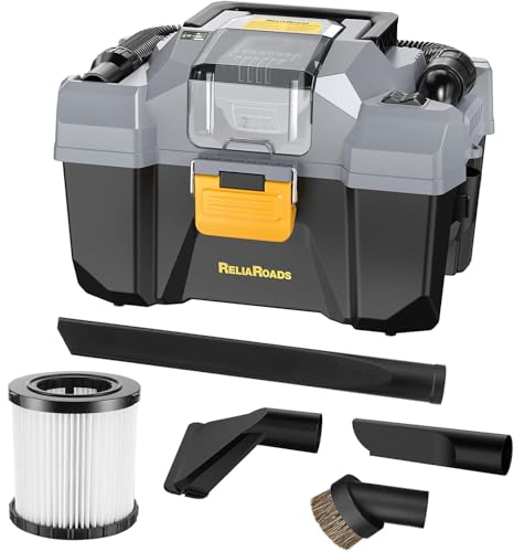 20V Cordless Vacuum Cleaner-Wet/Dry Shop Vac,2.6 Gallon Capacity,Compatible with DeWALT Batteries (Bare Tool - No Battery & No Charger),Ideal for Cleaning Car,Home Spaces,and Workshops RCSV-20