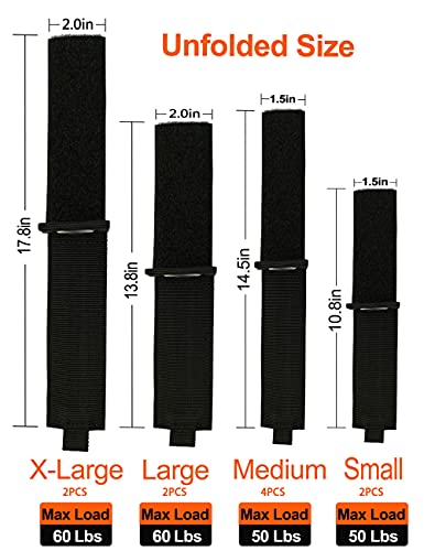 ZTSXLLIM Heavy-Duty Storage Straps (Assorted 10 Pack) - Extension Cord Storage, Organizer, Cord Wrap Keeper, Cable Straps for Tools, Hoses, Rope, RV, Workshop and Garage Wall Storage and Organization