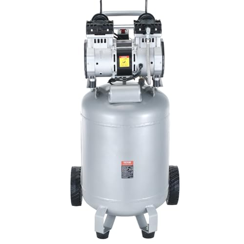VEVOR 13-Gallon Air Compressor, 2HP, 4.6 SCFM@90PSI, Oil-Free Tank, 66dB Quiet Operation, Ideal for Tire Inflation, Woodworking, Auto Repairs, and Spray Painting (Maximum Pressure 125 PSI)