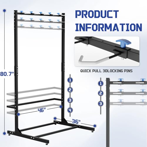 Kinchoix Freestanding Bike Rack with Caster Vertical Bike Storage Stand for Garage Indoor Bicycle Organizer Holds Up to 5 Bikes