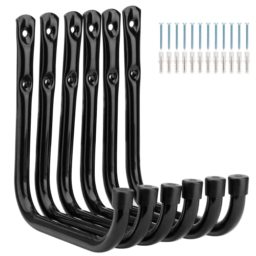 Whrsinlor Heavy Duty Garage Hooks, 6.7Inch Wall Mount Garden Tools Storage Hook for Bike, Ladder, Chair, Garden Hose, Power Tool, Indoor Outdoor