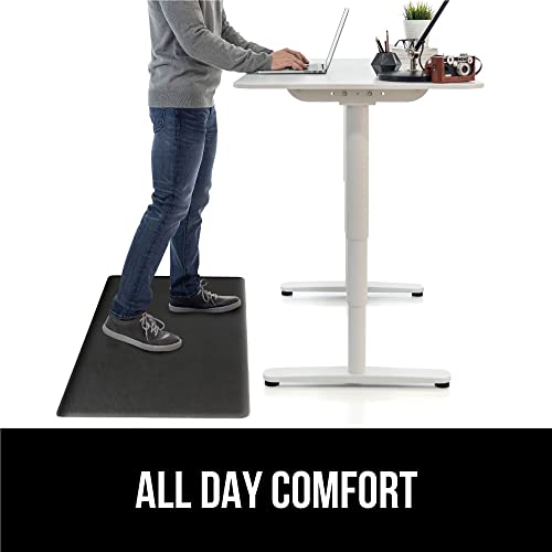 GORILLA GRIP Comfortable Cushioned Kitchen Mats for Floor, 1/2 Inch Thick Ergonomic Standing Desk Anti Fatigue Mat, Waterproof and Stain Resistant Pebbled Top, Padded Foam Rug, 17x24 + 17x48, Black