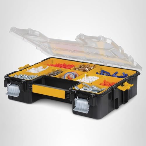 DEWALT Small Parts Organizer, Hardware Storage Box with Removable Dividers, 10-Compartment (DWST14825)