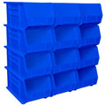 Akro-Mils 30240 AkroBins Plastic Storage Bins, Space-Saving Stackable Bins for Garage, Pantry, Craft Organization, 15 x 8 x 7 inches, Blue, 12-Pack