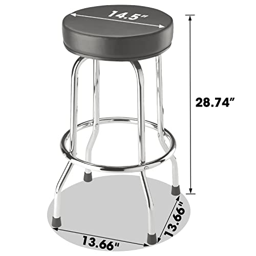 SUNEX TOOLS 8516 Hydraulic Shop Stool and BIG RED Torin Swivel Bar Stool Bundle | Padded Garage/Shop Seats with Chrome Plated Legs