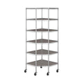 Seville Classics UltraDurable Commercial-Grade 6-Tier NSF-Certified Corner Steel Wire Shelving with Wheels, 28" W x 28" D x 72" H