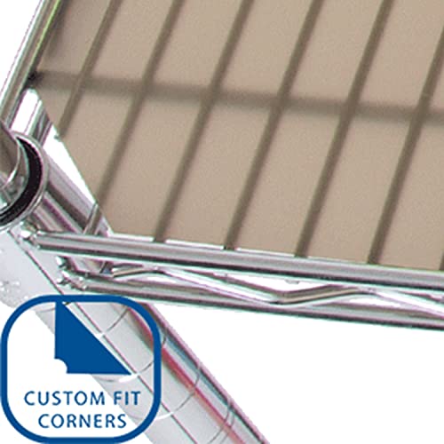 Seville Classics Heavy Duty Fitted Wire Shelf Liners Protector Mat, Non Adhesive, for Wired Shelves, Office, Kitchen, Garage, Semi-Transparent Taupe, 36" x 18" Shelf (5-Pack)