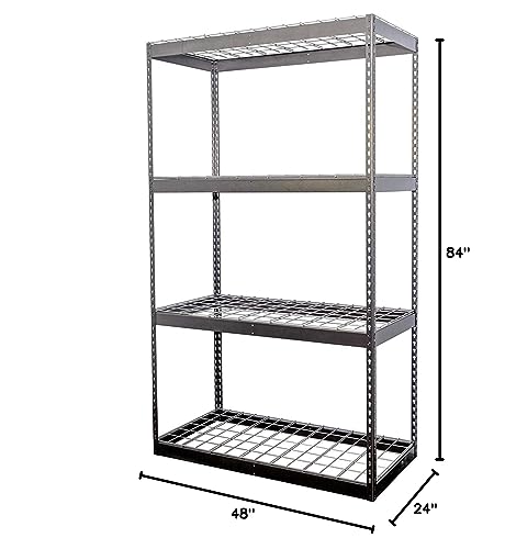 SafeRacks Garage Storage Rack - Hammertone | Steel Shelving Unit | 2'D x 4'W x 7'T