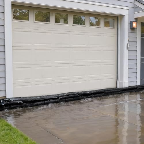 VEVOR Flood Barrier, 8 Pack, 17 x 0.7 ft Flood Bags Activated by Water, Water Absorbent Barrier, Sandless Sandbags Blockage, Flooding Prevention Bags for Home, Doorway, Basement, Garage