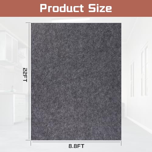 Garage Mats Oversize Garage Floor Paking Mat for Under Car, 8.8 x 22 Ft Non-Slip Gray Garage Flooring Carpets, Absorbent Oil Garage Parking Mat, Waterproof Mats