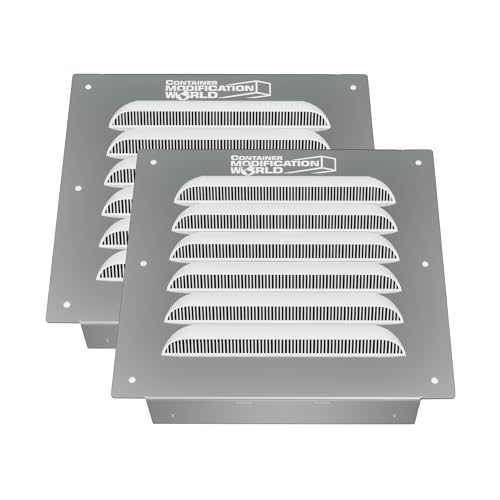 Container Modification World® - BIG AIR® 30 Shipping Container Vent - Louvered Gable Vent for Condensation & Airflow | Fits Corrugated Steel Sea Can Walls (BIG AIR® 30 NO Screen 2PK)