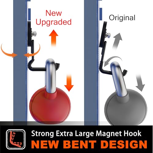 ULIBERMAGNET Heavy Duty Magnetic Hooks,4 Pack Strong Extra Large Magnet Hook for Power Drill,Garden Tools,Hose,Pegboard,Garage,Workshop,Magnetic Storage Utility Hooks for Indoor Outdoor Hanging