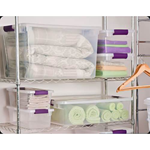 Sterilite 66 Quart Clear Latch Lid Storage Container Tote, 12 Pack, and 15 Quart Clear Latch Lid Storage Container Tote, 12 Pack for Home Organization