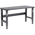 Global Industrial Adjustable Height Workbench C-Channel Leg, 60" W x 30" D, 1-1/2" 12-Gauge Steel Top with Square Edge, 2000 Lbs. Capacity, Black, Industrial Workbench