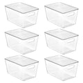 Vtopmart 6 Pack Clear Stackable Storage Bins with Lids, Large Plastic Containers with Handle for Pantry Organizer and Storage,Perfect for Bathroom,Cabinet,Kitchen,Fridge,Closet Organization