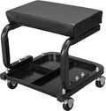 Big RED 250lb Black Rolling Automotive Creeper Garage/Shop Seat: Padded Mechanic Stool with Tool Large Tray Suitable for garages, Repair Shops,6300-black
