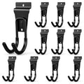 PercyEffie 10pcs Slatwall Hooks Gladiator Hooks J Garage Hook Slatwall Accessories Small Durable Metal Wall Hangers for Garden Hose Efficient Storage,Efficient Storage Heavy Duty Tool and Garage Hook