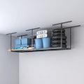 eShelf 2ftx8ft Overhead Garage Storage Rack, Heavy-Duty Metal Garage Ceiling Storage Rack, 22''-40" Adjustable Ceiling Drop-Down, 400 lb. Loading Weight Capacity, Black