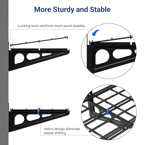 FLEXIMOUNTS 12-inch-by-72-inch Wall Shelf Garage Storage Rack Wall Mounted Floating Shelves,1x6ft,Black, 2-Pack, Classic Series