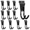 Afcabakila 10Pack Gladiator Hooks slatwall Hooks Gladiator Hook for Track Durable Gladiators Hook Hanger J Garage Hookss Metal Wall Hangers for Garden Hose Black
