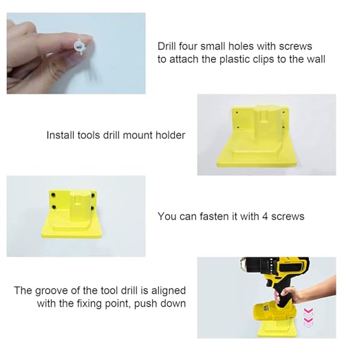 MLYNZXJSY 10 Pack Tool Holder Compatible with Ryobi 18V Power Tool Wall Mount Portable Holder Mount Hanger Storage Organizer with Screws Easy Installation for Workshop Garage