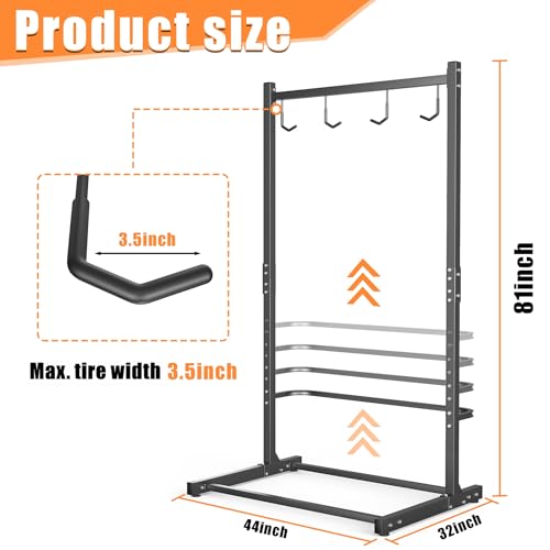TORACK Garage Freestanding Hanging Bike Stand for Garage, Heavy Duty 4 Bikes Vertical Bike Storage Stand Floor Bike Storage Rack