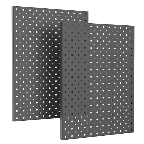 Ultrawall Metal Pegboard Panels, Pegboard Wall Organizer, Black Peg Boards for Wall, Garage Tool Storage Organization, 12"X16", 2pcs