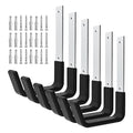 Juformin Heavy Duty Utility Hooks - Wall Mount, Hooks for Garage, Hose, Bike, Ladder, Leaf Blower Hanger (6 Medium)