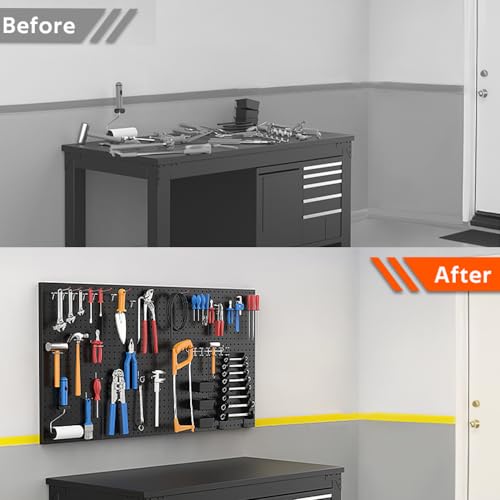 Ultrawall 4 Pcs Metal Pegboard Wall Panels, Peg Boards for Garage Tool Storage