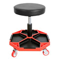 Torin ATRXF8308B Pneumatic Mechanic Stool/Rolling Shop Creeper Seat with Adjustable Height and 4 Removable Tool Trays, 300 lb Capacity, Black/Red