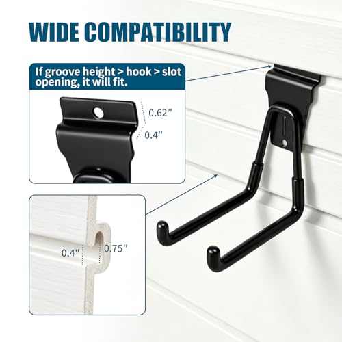 Dmprosel 34PCS Slatwall Accessories Set, Includes 4 Pack Slatwall Baskets, 22 Pack Heavy Duty Slatwall Hooks Set with 2 Straps and 6 Pack Slatwall Bins for Garage Slat Wall Organizer Storage Systems