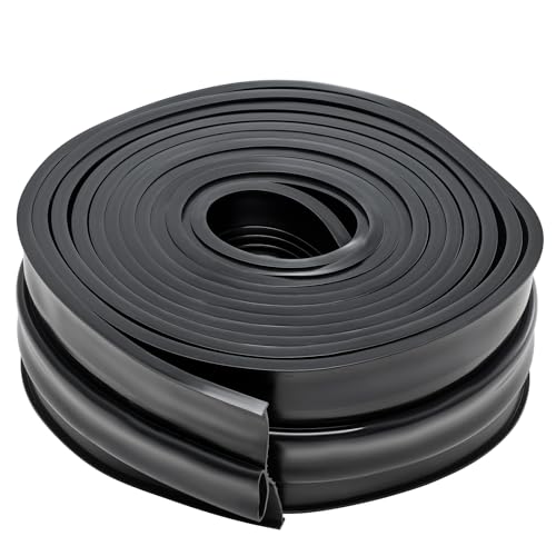 VEVOR Garage Door Seals Bottom Rubber, U Shape +O Ring Garage Door Weather Stripping, Universal Weatherproof Threshold Buffering Sealing Rubber, 5/16 inch T-Ends and 3 3/4 inch Width (20 Ft, Black)