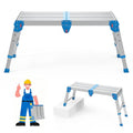 Loyoda Work Platform 500 Lbs, Folding Step Stool with One-Touch Automatic Fold, 4 Height Adjustment Step Platform, Perfect for RV Cleaning, Home Painting and Reaching High Places, Larger, Blue