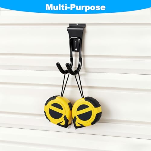 PercyEffie 10pcs Slatwall Hooks Gladiator Hooks J Garage Hook Slatwall Accessories Small Durable Metal Wall Hangers for Garden Hose Efficient Storage,Efficient Storage Heavy Duty Tool and Garage Hook