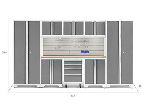 NewAge Products Inc. Bold Series White 9 Piece Set, Garage Cabinets, 55392