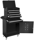 Road DAWG ATBT1204D-BLACK Torin Rolling Garage Workshop Tool Organizer: Detachable 4 Drawer Tool Chest with Large Storage Cabinet and Adjustable Shelf, Black