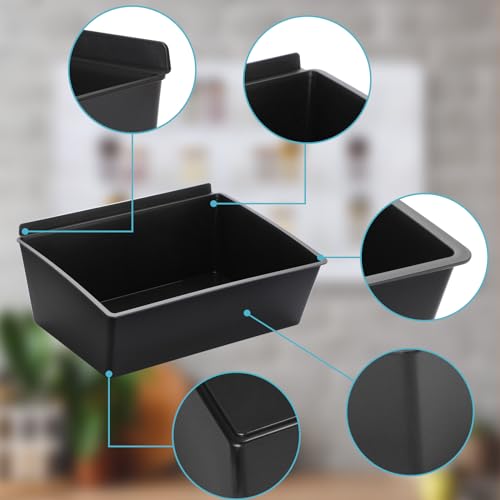 Sumnacon Slatwall Bins 4 Pcs Large Slatwall Organizer for Garage Plastic Slatwall Storage Bins for Storing Garage Accessories Multiple Stackable Slat Wall Tool Organizer for Workshops,Shopping Malls