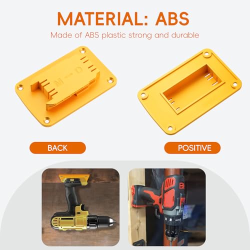 Tool Holders and Battery Mounts Compatible with Dewalt 20V and 60V, Heavy-Duty ABS Wall Organizer Rack with Screws, Drill and Battery Holder Mount for Garage, Workshop, Job Site (20 Pack)