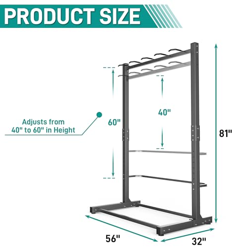 EVERHANGER Freestanding Bike Rack, Vertical Bike Rack Stand for Garage, Bicycle Storage Organizer, Holds Up to 5 Bikes