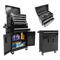 Torin 5-Drawer Rolling Tool Chest: Metal Tool Box with Wheels, Removable Top Tool Box, Liner, Adjustable Shelf and Locking Mechanism for Garage Workshop,Black