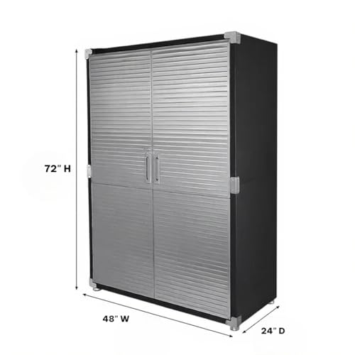 Heavy-Duty Commercial Storage Cabinet (Satin Graphite Black, 48" W x 24" D x 72" H)