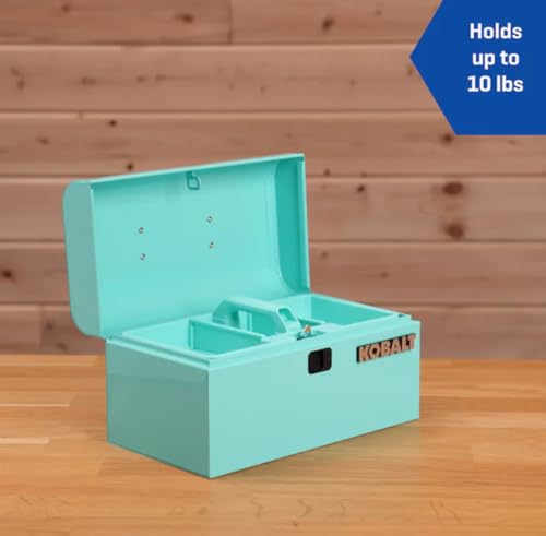 Portable Mini Toolbox 10.83-in W x 5.91-in H x 5.91-in D Teal Steel Tool Box, mint, makeup orginaztion, craft storage