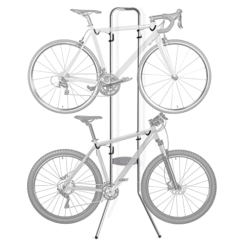 Delta Cycle Michelangelo 2 Bike Storage Rack - Gravity Fully Adjustable Bike Storage Garage For Road, MTB, and Hybrid Bicycles - Vertical Bike Rack Holds Up To 80 lbs