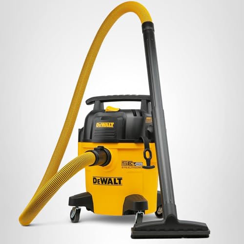 DEWALT Shop Vacuum 5-Gallon 4 HP STEALTHSONIC Wet/Dry Vacuum Cleaner DXV05P-QTB with 6 Dust Bags Ultra Quiet Poly Shop Vacuum with Powerful Suction for Garage, Jobsite, and Workshop